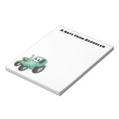 Cute happy green tractor cartoon notitieblok (Linkerzijde)