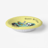 Cute happy green tractor cartoon papieren kommen (Gebogen)