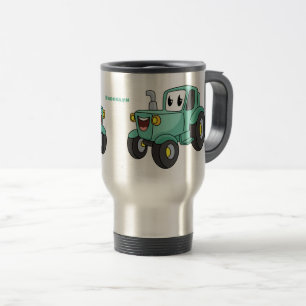 Cute happy green tractor cartoon reisbeker