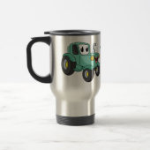 Cute happy green tractor cartoon reisbeker (Links)