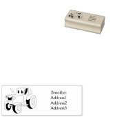 Cute happy green tractor cartoon rubberstempel (Gestempeld)