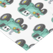 Cute happy green tractor cartoon tafelkleed (Gekanteld)