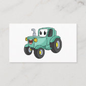 Cute happy green tractor cartoon visitekaartje (Achterkant)