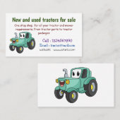 Cute happy green tractor cartoon visitekaartje (Voorkant / Achterkant)