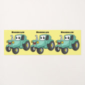 Cute happy green tractor cartoon yogamat (Achterkant (horizontaal))