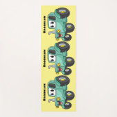Cute happy green tractor cartoon yogamat (Voorkant)