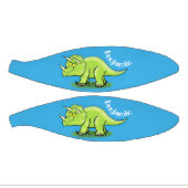 Cute happy green triceratops dinosaur cartoon basketbal (Panelen)