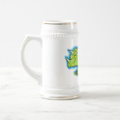 Cute happy green triceratops dinosaur cartoon bierpul (Links)