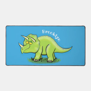 Cute happy green triceratops dinosaur cartoon bureaumat