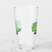 Cute happy green triceratops dinosaur cartoon glas (Links)