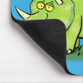 Cute happy green triceratops dinosaur cartoon muismat (Hoek)