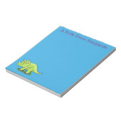 Cute happy green triceratops dinosaur cartoon notitieblok (Linkerzijde)
