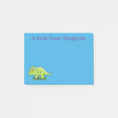 Cute happy green triceratops dinosaur cartoon post-it® notes (Voorkant)