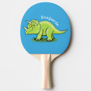 Cute happy green triceratops dinosaur cartoon tafeltennisbatje