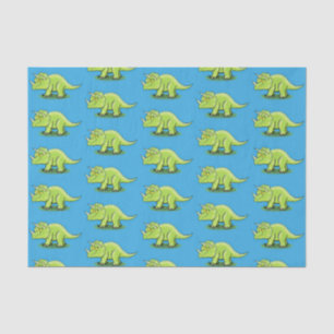 Cute happy green triceratops dinosaur cartoon tissuepapier