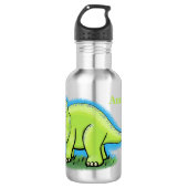 Cute happy green triceratops dinosaur cartoon waterfles  (Voorkant)