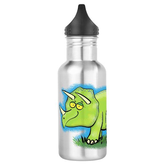 Cute happy green triceratops dinosaur cartoon waterfles  (Links)