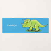 Cute happy green triceratops dinosaur cartoon yogamat (Achterkant (horizontaal))