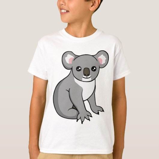 Cute Happy Grey Koala Drawing Unisex Kinder T-Shir T-shirt (Voorkant)