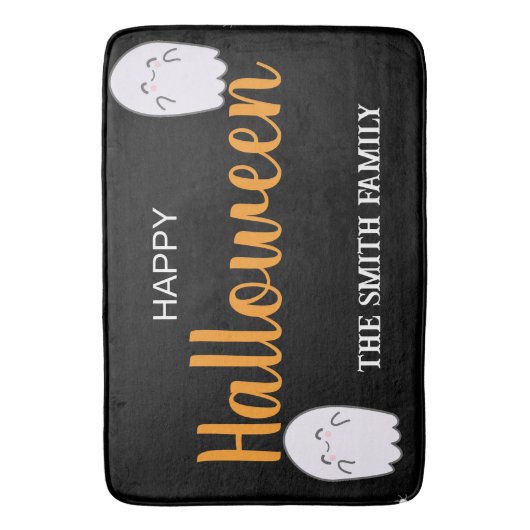 Cute Happy Halloween Badmat (Voorkant Verticaal)