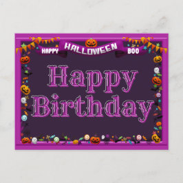 Cute Happy Halloween/Birthday Briefkaart