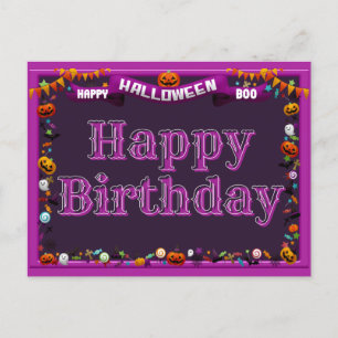 Cute Happy Halloween/Birthday Briefkaart