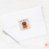 Cute Happy Halloween Black Cat in Pumpkin Sticker (Envelop)