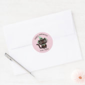 Cute Happy Halloween Black Cat Witch Pet Sticker (Envelop)