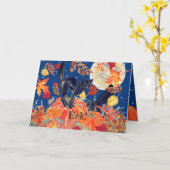 Cute Happy Halloween Cat Mouse Moon Pumpkin Kind Kaart (Gele Bloem)