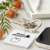 Cute Happy Halloween Geest Sleutelhanger (Voorkant Rechts)