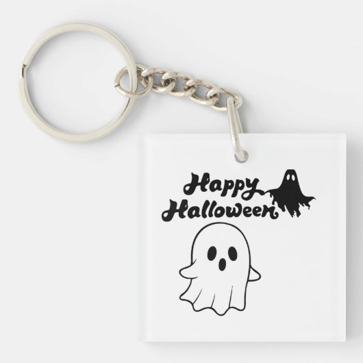 Cute Happy Halloween Geest Sleutelhanger (voorkant)