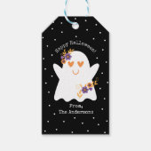 Cute Happy Halloween Ghost Gift Labels Cadeaulabel (Voorkant)