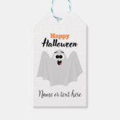 Cute Happy Halloween Ghost Kawaii Name of Text Cadeaulabel (Voorkant)