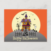 Cute Happy Halloween Haunted House Briefkaart (Voorkant)