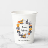 Cute Happy Halloween Illustration Party Papieren Bekers (Achterkant)
