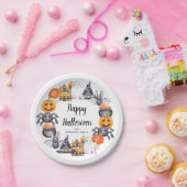 Cute Happy Halloween Illustration Party Papieren Bordje (Feest)