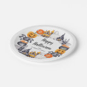 Cute Happy Halloween Illustration Party Papieren Bordje (Gekanteld)