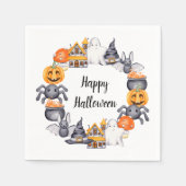 Cute Happy Halloween Illustration Party Servet (Voorkant)