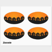 Cute Happy Halloween Jack O Lantern Ovale Sticker (Vel)