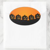 Cute Happy Halloween Jack O Lantern Ovale Sticker (Tas)