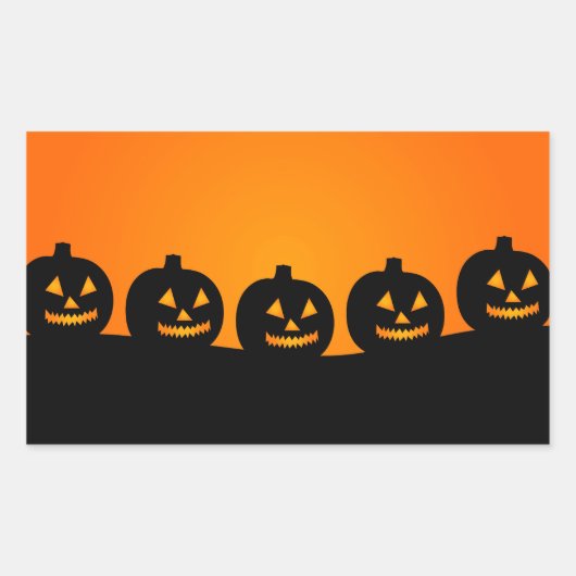 Cute Happy Halloween Jack O Lantern Rechthoekige Sticker (Voorkant)