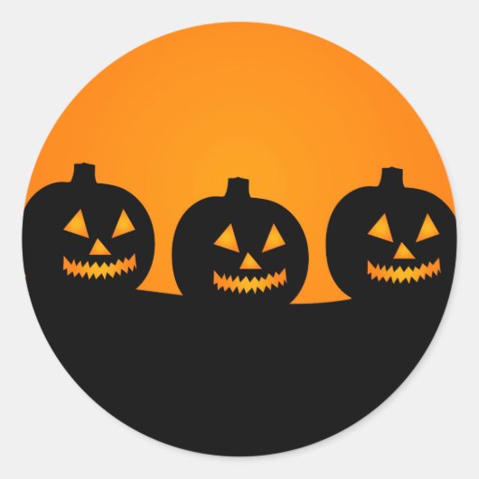 Cute Happy Halloween Jack O Lantern Ronde Sticker (Voorkant)