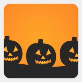 Cute Happy Halloween Jack O Lantern Vierkante Sticker