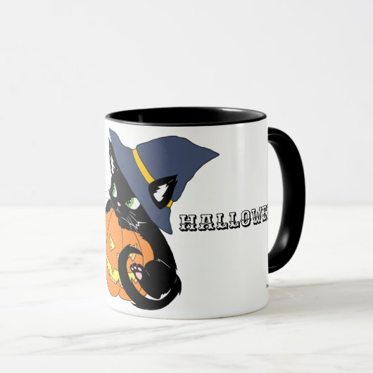 Cute Happy Halloween Kitten Coffee Mok (Voorkant rechts)