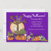 Cute Happy Halloween Party Invitation for Kids Kaart (Voorkant)