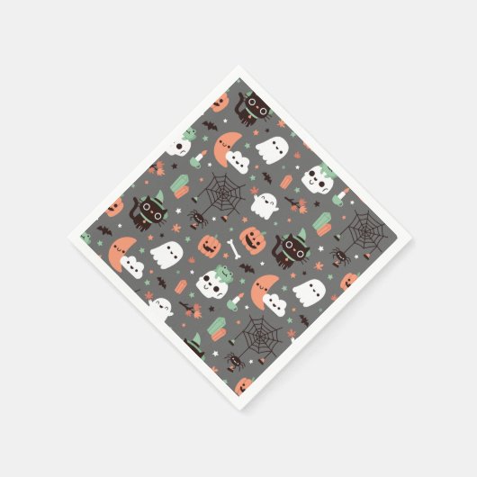 Cute Happy Halloween Pattern Party Supply Servet (Hoek)