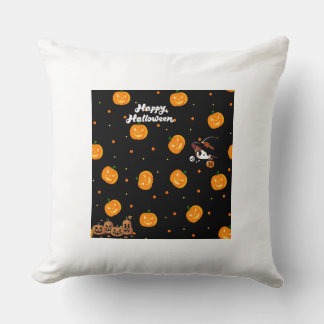 Cute Happy Halloween Pompoenen en Heks Kussenhoes Kussen