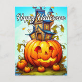 Cute Happy Halloween Pumpkin Briefkaart (Voorkant)