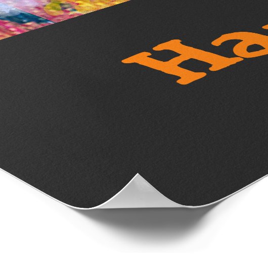 Cute Happy Halloween Pumpkin Face Poster (Hoek)