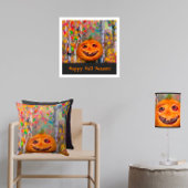 Cute Happy Halloween Pumpkin Face Poster